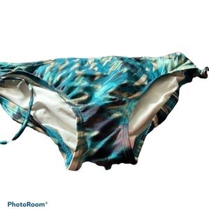 Calvin Klein  turquoise tropical one piece bikini swimsuit Sz M